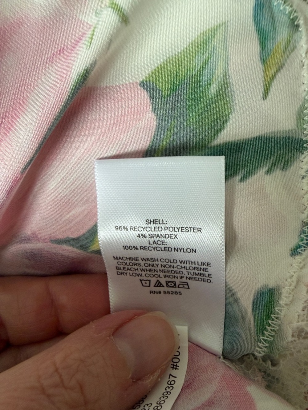 Express White Floral Lace-Trim “Downtown Cami”  with Pink Flowers - Picture 7 of 7
